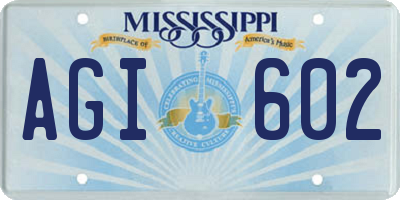 MS license plate AGI602