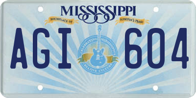 MS license plate AGI604
