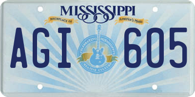 MS license plate AGI605