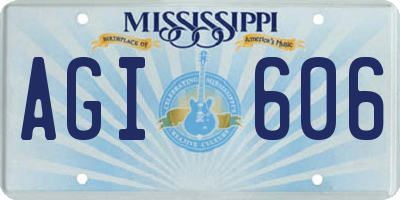 MS license plate AGI606