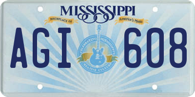 MS license plate AGI608