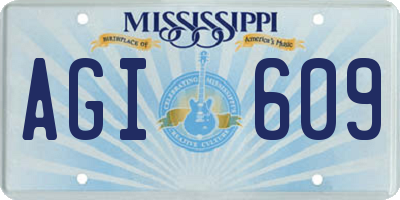 MS license plate AGI609