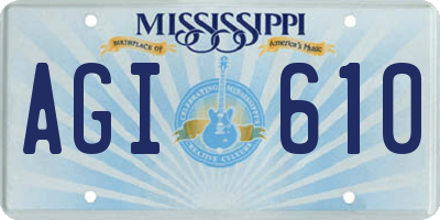 MS license plate AGI610