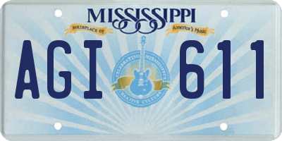 MS license plate AGI611