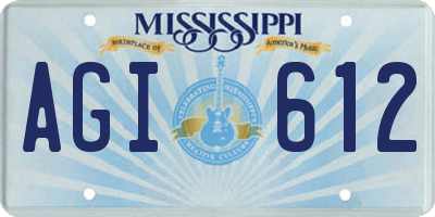 MS license plate AGI612