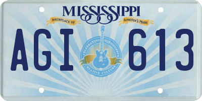 MS license plate AGI613