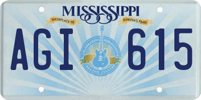 MS license plate AGI615