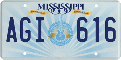 MS license plate AGI616