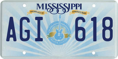 MS license plate AGI618
