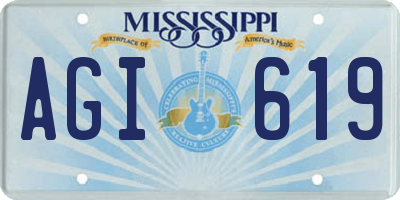 MS license plate AGI619
