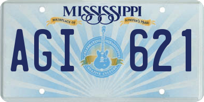 MS license plate AGI621