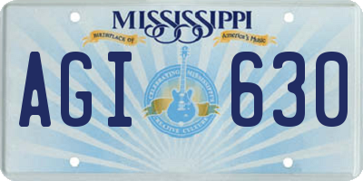 MS license plate AGI630