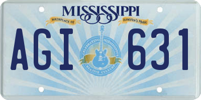 MS license plate AGI631