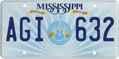 MS license plate AGI632
