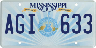 MS license plate AGI633