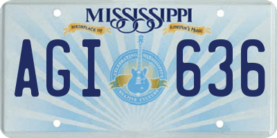 MS license plate AGI636