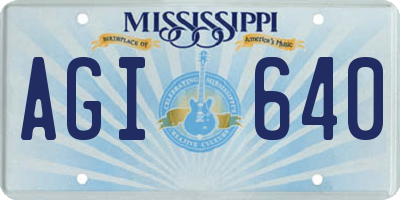 MS license plate AGI640