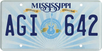 MS license plate AGI642
