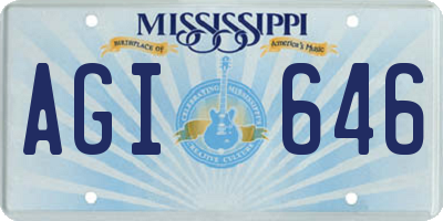 MS license plate AGI646