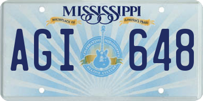 MS license plate AGI648