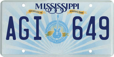 MS license plate AGI649