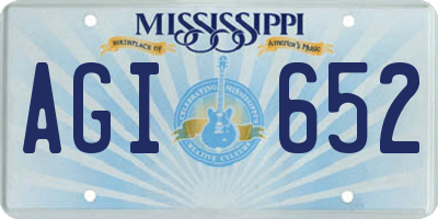 MS license plate AGI652