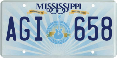 MS license plate AGI658