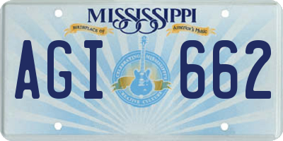 MS license plate AGI662