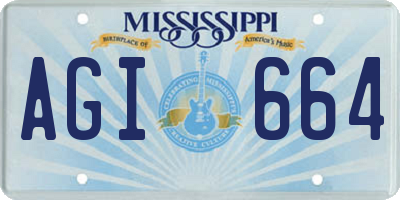 MS license plate AGI664
