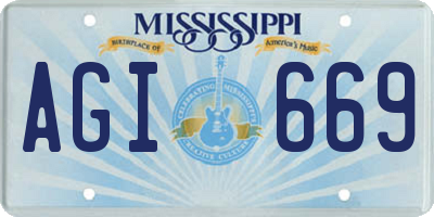 MS license plate AGI669