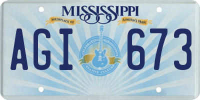 MS license plate AGI673
