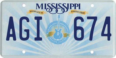 MS license plate AGI674
