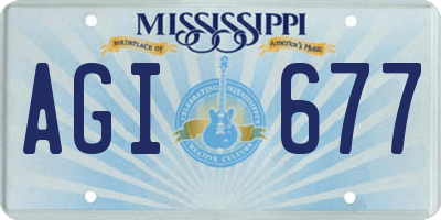 MS license plate AGI677