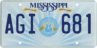 MS license plate AGI681