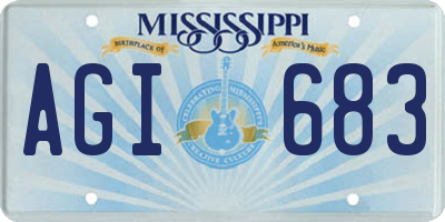 MS license plate AGI683