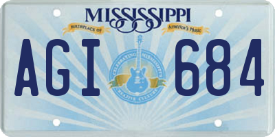 MS license plate AGI684