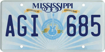 MS license plate AGI685
