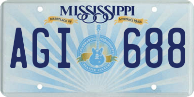 MS license plate AGI688