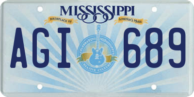 MS license plate AGI689