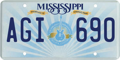 MS license plate AGI690