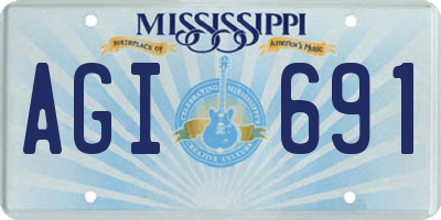 MS license plate AGI691