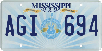 MS license plate AGI694