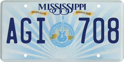 MS license plate AGI708