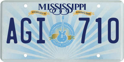 MS license plate AGI710