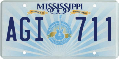 MS license plate AGI711