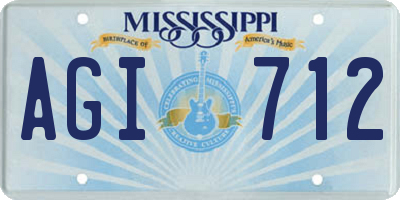 MS license plate AGI712