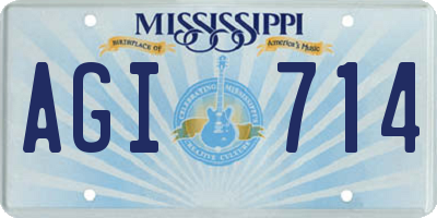 MS license plate AGI714