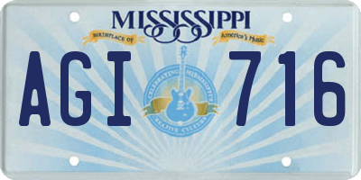 MS license plate AGI716