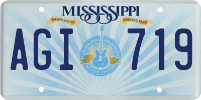 MS license plate AGI719
