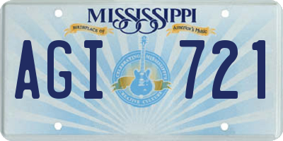 MS license plate AGI721